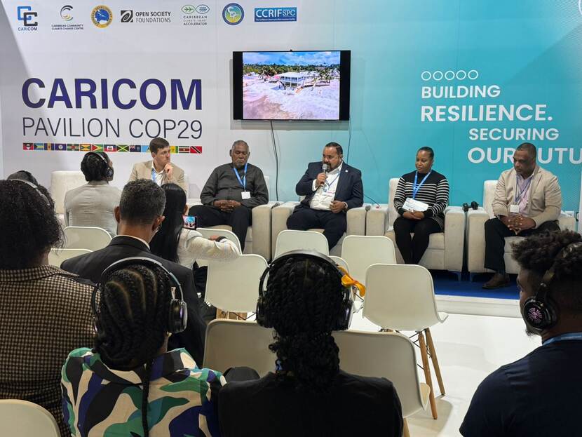 Edison Rijna at a CARICOM-event during COP29.