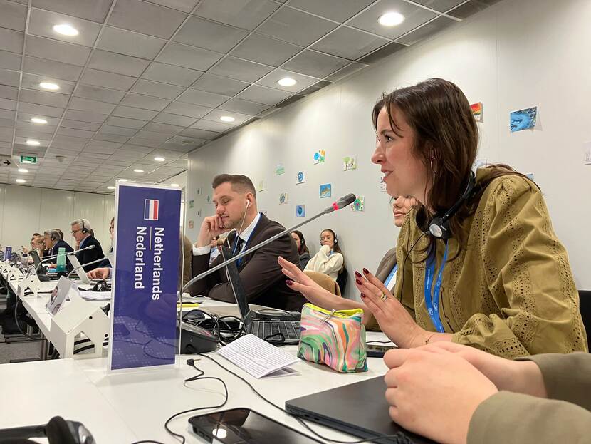 Kiki Ritmeijer in a discussion during COP29.